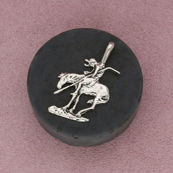 Sterling Jewelry - sterling silver vintage southwestern trailblazer cowboy pendant